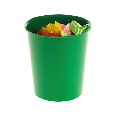 (305-04) FAIBO PAPELERA DE PLÁSTICO EN POLIPROPILENO 310X280 MM CERRADA 14 L SERIE 305 VERDE