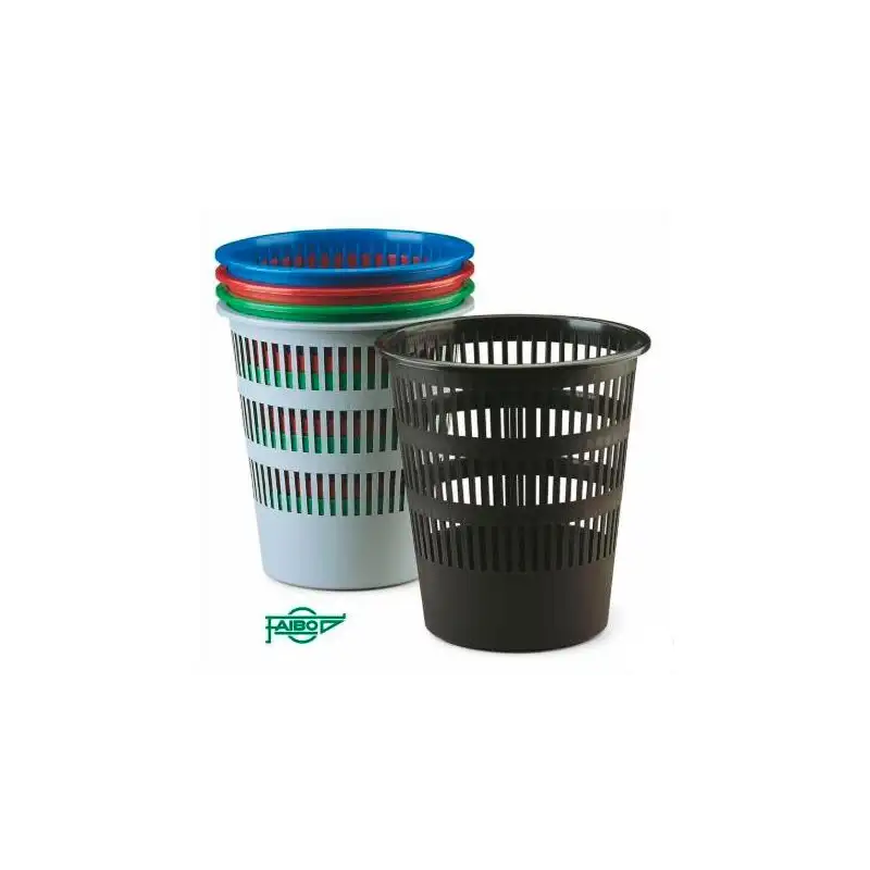 (307-00) FAIBO PAPELERA DE PLÁSTICO EN POLIPROPILENO 12 L REJILLA 295X275 MM SURTIDOS SERIE 307 -9U-