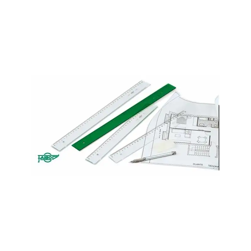 (106-40V) FAIBO REGLA 40CM METACRILATO VERDE