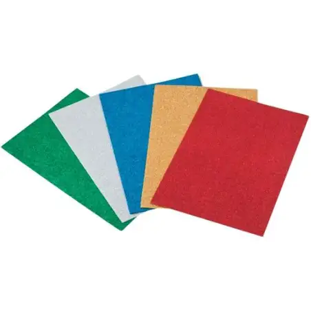 (1659-00) FAIBO GOMA EVA 40X60CM GROSOR 2MM PURPURINA COLORES SURTIDOS BOLSA 5 UD