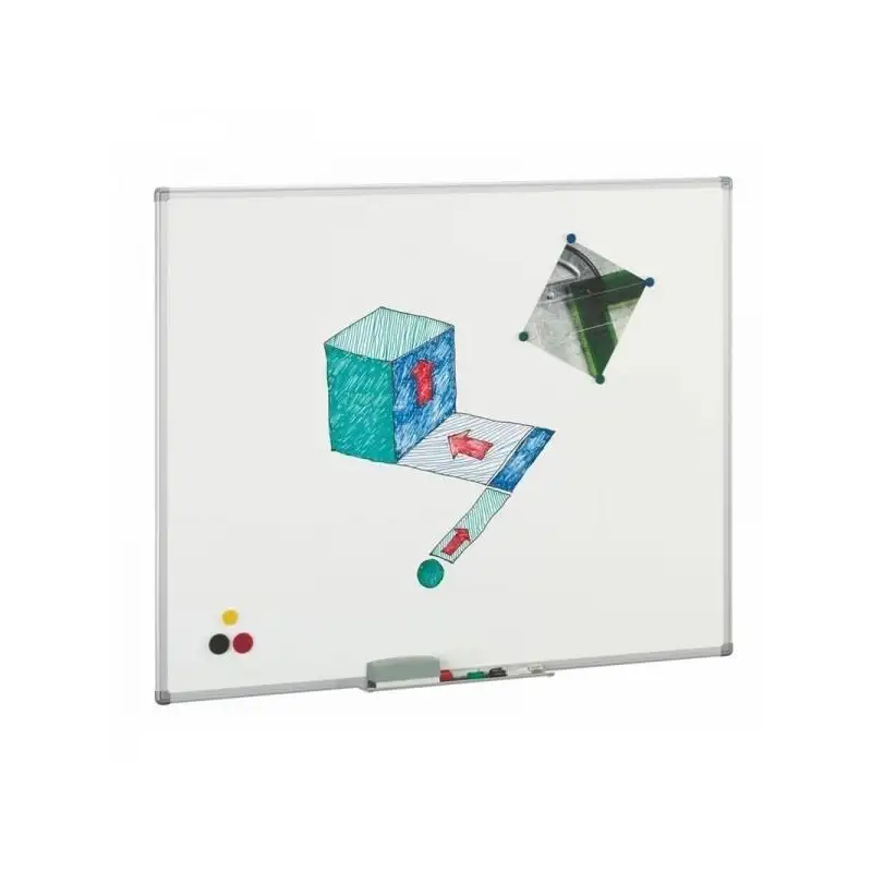 (11-6) FAIBO PIZARRA BLANCA ESTRATIFICADA MARCO DE ALUMINIO CON CAJETÍN 122X244CM