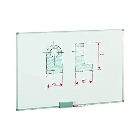 (840-10) FAIBO PIZARRA BLANCA ACERO LACADO BLANCO MARCO DE ALUMINIO 60X90 CM