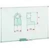 (840-10) FAIBO PIZARRA BLANCA ACERO LACADO BLANCO MARCO DE ALUMINIO 60X90 CM