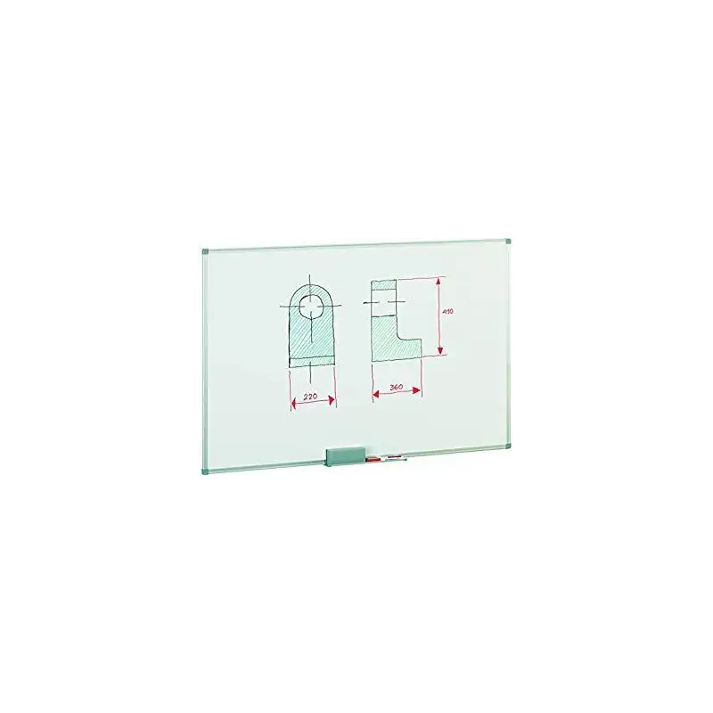 (840-4) FAIBO PIZARRA BLANCA MARCO DE ALUMINIO 120X150CM ACERO LACADO BLANCO