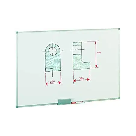 (840-4) FAIBO PIZARRA BLANCA MARCO DE ALUMINIO 120X150CM ACERO LACADO BLANCO