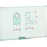 (840-5) FAIBO PIZARRA BLANCA ACERO LACADO BLANCO MARCO DE ALUMINIO 120X200 CM