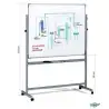 (840/840-5) FAIBO PIZARRA BLANCA ACERO LACADO BLANCO LAS DOS SUPERFICIES VOLTEABLE MARCO DE ALUMINIO CON CAJETÍN 120X200CM