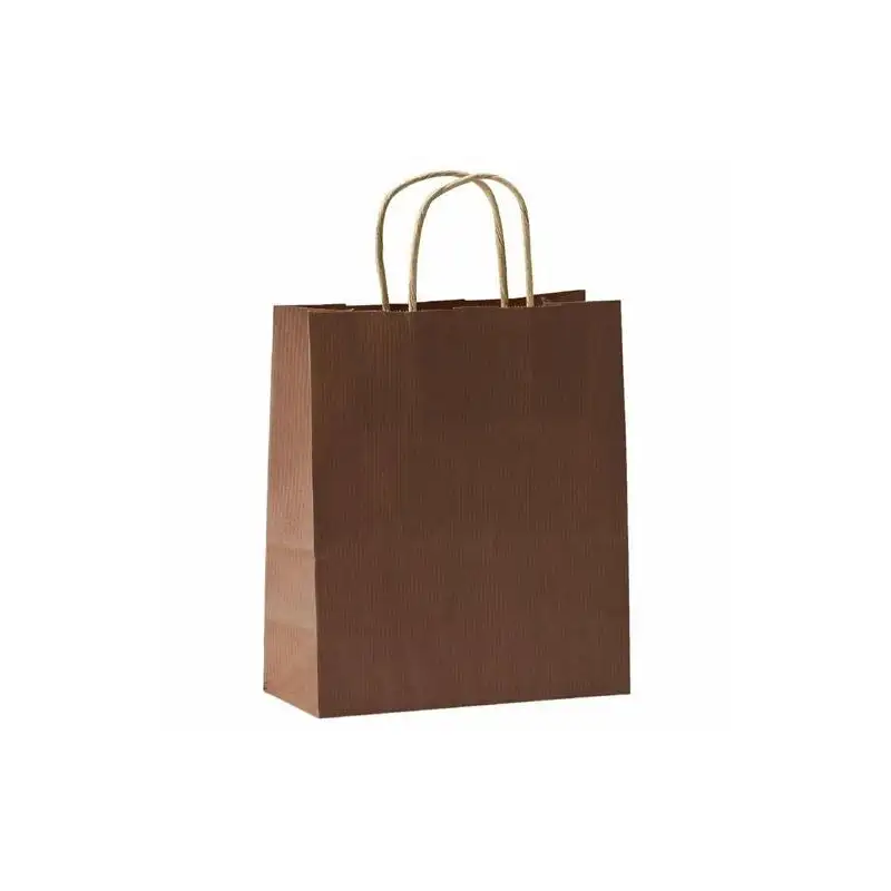 (27267CT) FAMA BOLSA DE ASA RETORCIDA 125GR 26X10X35CM PAPEL MARRÓN OSCURO
