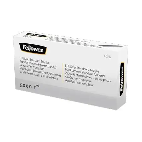 (5117501) FELLOWES GRAPAS DE CARGA COMPLETA 26/6 PLATA CAJA DE 5000