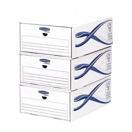 (4461104) FELLOWES CAJÓN ARCHIVADOR BASIC 279X135X362MM CARTÓN RECICLADO BLANCO -PACK 5-