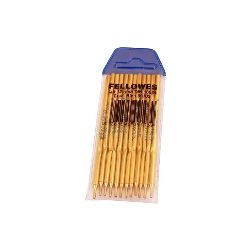 (0910301) FELLOWES RECARGAS BOLÍGRAFO PEANA COLOR AZUL PACK 12 UD