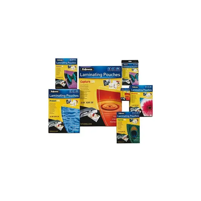 (5306702) FELLOWES FUNDAS DE PLASTIFICAR 125 MICRAS 65X95MM BRILLO PACK 100 UD