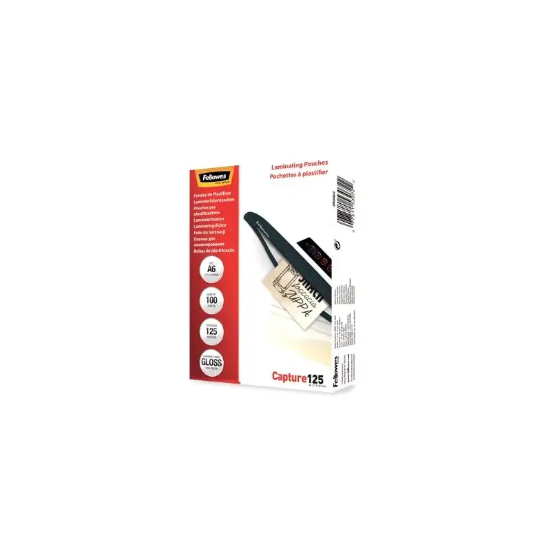 (5307201) FELLOWES FUNDAS DE PLASTIFICAR 125 MICRAS A6 BRILLO PACK 100 UD