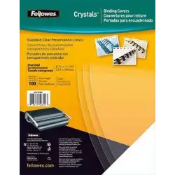 (53764) FELLOWES PACK DE 100 PORTADAS PVC TRANSPARENTE CRISTAL A3 200 MICRAS