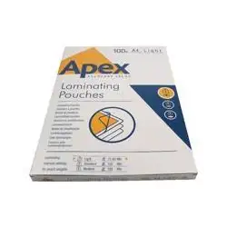 (6003201) FELLOWES FUNDAS DE PLASTIFICAR APEX 80 MICRAS A4 BRILLO PACK 100 UD