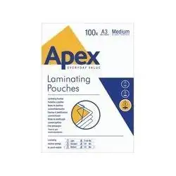 (6003401) FELLOWES FUNDAS DE PLASTIFICAR APEX 125 MICRAS A3 BRILLO PACK 100 UD