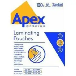 (6003501) FELLOWES FUNDAS DE PLASTIFICAR APEX 125 MICRAS A4 BRILLO PACK 100 UD