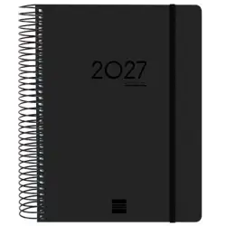 (626710127) FINOCAM AGENDA IKON ESPIRAL 16M E10-155X212MM 1DP TAPAS PP LIGERO NEGRO 2026-2027