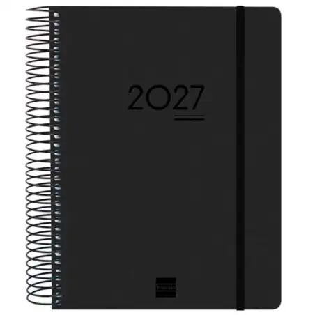 (626710127) FINOCAM AGENDA IKON ESPIRAL 16M E10-155X212MM 1DP TAPAS PP LIGERO NEGRO 2026-2027