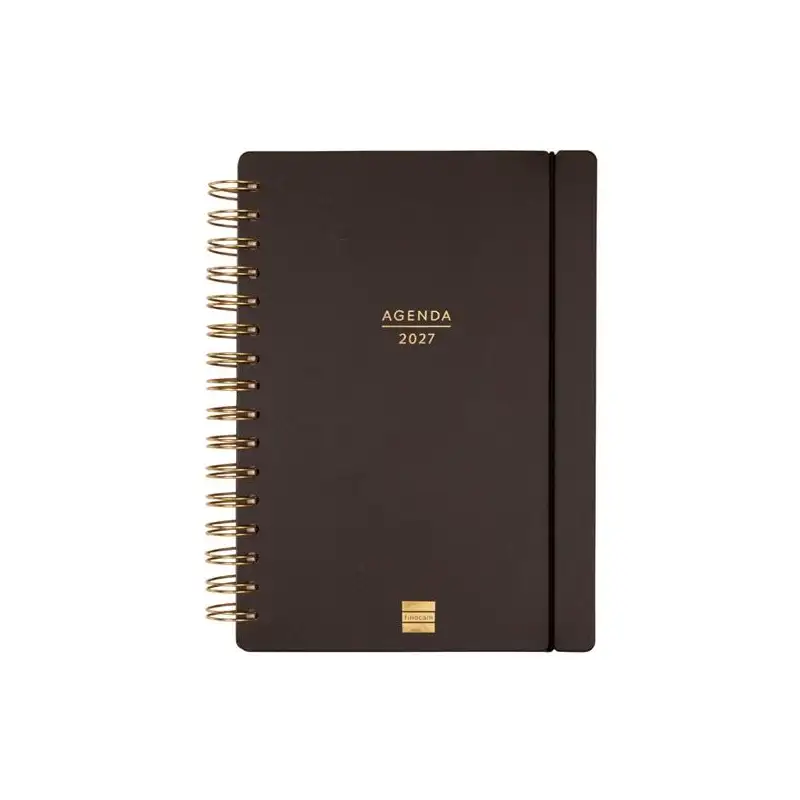 (627400127) FINOCAM AGENDA HAIKU ESPIRAL 16M E10-155X212MM SVH TAPAS CARTÓN SUAVE NEGRO 2026-2027