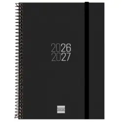 (633086027) FINOCAM AGENDA ESPIR PARA ESTUDIANTES ESPIRAL E10-155X212MM SVH NEGRO CURSO 2026-2027
