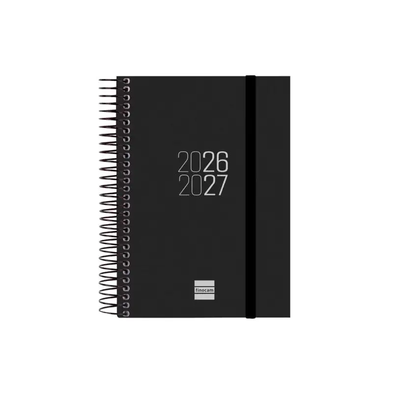 (633366027) FINOCAM AGENDA ESPIR PARA ESTUDIANTES ESPIRAL E8-120X171MM 1DP NEGRO CURSO 2026-2027