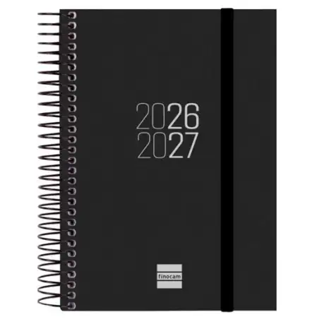 (633366027) FINOCAM AGENDA ESPIR PARA ESTUDIANTES ESPIRAL E8-120X171MM 1DP NEGRO CURSO 2026-2027