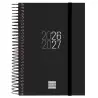 (633366027) FINOCAM AGENDA ESPIR PARA ESTUDIANTES ESPIRAL E8-120X171MM 1DP NEGRO CURSO 2026-2027