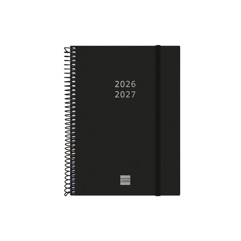 (636240327) FINOCAM AGENDA ESPIRAL 18M E10-155X212MM SVH TAPAS PP NEGRO 2026-2027