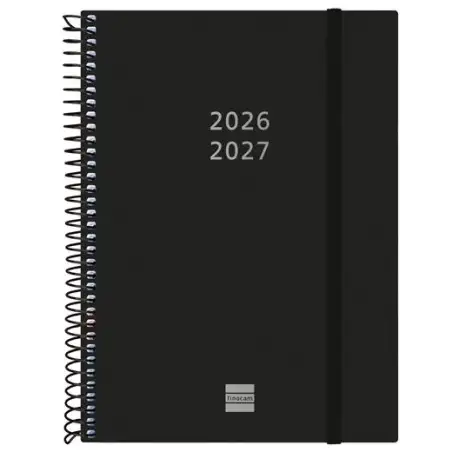 (636240327) FINOCAM AGENDA ESPIRAL 18M E10-155X212MM SVH TAPAS PP NEGRO 2026-2027