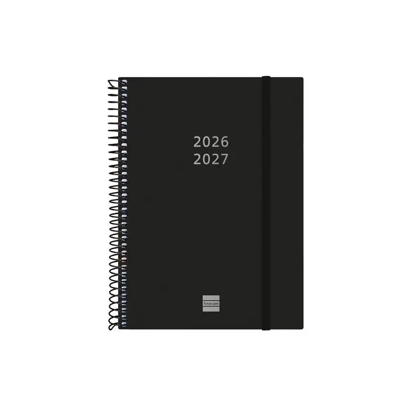 (636250327) FINOCAM AGENDA ESPIRAL 18M E10-155X212MM 2DP TAPAS PP NEGRO 2026-2027
