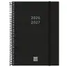 (636250327) FINOCAM AGENDA ESPIRAL 18M E10-155X212MM 2DP TAPAS PP NEGRO 2026-2027