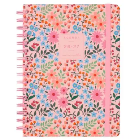 (646010427) FINOCAM AGENDA MONIQUILLA ESPIRAL E10-155X212MM SVH ROSA CURSO 2026-2027