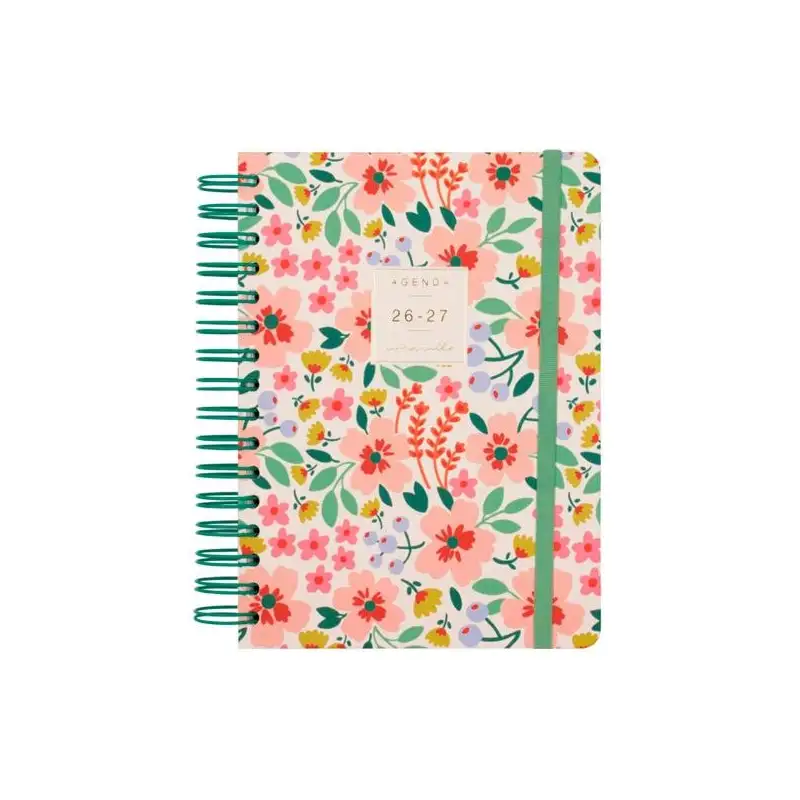 (646020527) FINOCAM AGENDA MONIQUILLA ESPIRAL E10-155X212MM 1DP VERDE CURSO 2026-2027