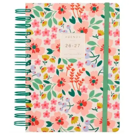 (646020527) FINOCAM AGENDA MONIQUILLA ESPIRAL E10-155X212MM 1DP VERDE CURSO 2026-2027