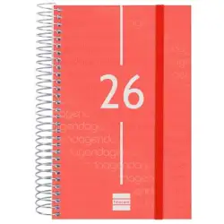 (741093026) FINOCAM AGENDA ESPIRAL YEAR E5-117X181MM 1DP TAPA PP ROJO 2026
