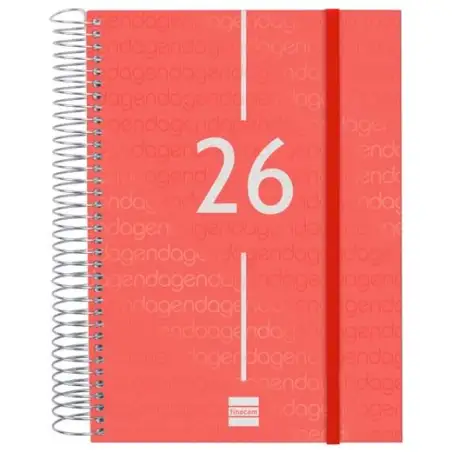 (741103026) FINOCAM AGENDA ESPIRAL YEAR E10-155X212MM 1DP TAPA PP ROJO 2026