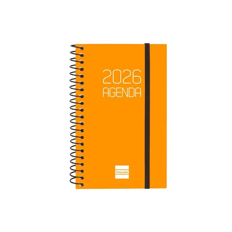 (742712926) FINOCAM AGENDA ESPIRAL OPAQUE E3-79X127MM SVH TAPA PP NARANJA 2026