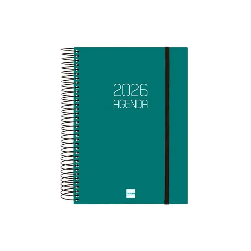 (742912026) FINOCAM AGENDA ESPIRAL OPAQUE E10-155X212MM 1DP TAPA PP VERDE 2026