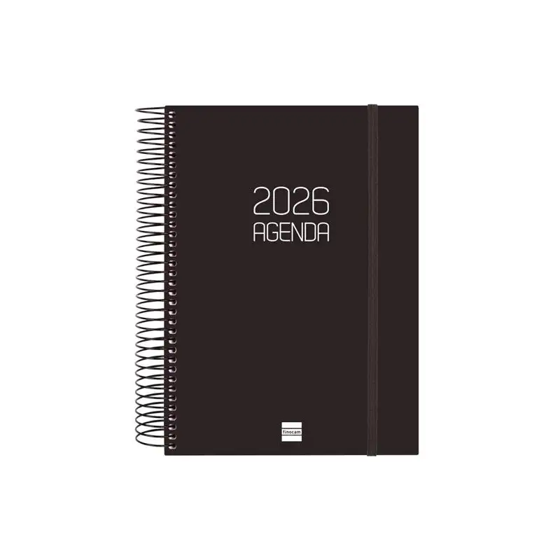 (742916026) FINOCAM AGENDA ESPIRAL OPAQUE E10-155X212MM 1DP TAPA PP NEGRO 2026