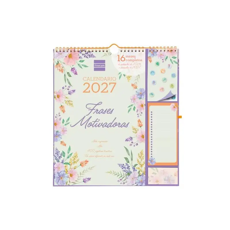 (540220227) FINOCAM CALENDARIO DE PARED PLUS-215X325MM 16 MESES MV NEUTRO FRASES MOTIVADORAS 2026-2027