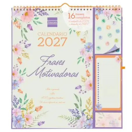 (540220227) FINOCAM CALENDARIO DE PARED PLUS-215X325MM 16 MESES MV NEUTRO FRASES MOTIVADORAS 2026-2027