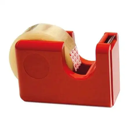 (87700200) FIXO CINTA ADHESIVA JUNIOR ROLLO 19MM X 33M + PORTARROLLOS DISPENSADOR CARAMELO