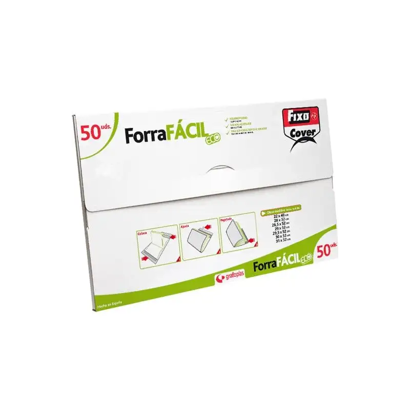 (01004300) FIXO FORRO LIBROS FORRAFÁCIL ECO AJUSTABLE PP 290X520MM CAJA 50 UD