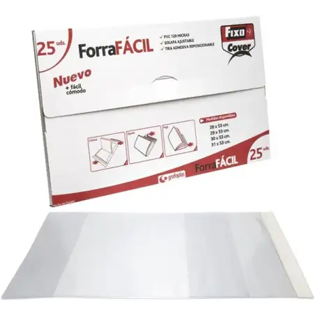(1009100) FIXO FORRO LIBROS SIN ADHESIVO SOLAPA AJUSTABLE 120 MICRAS PVC 0