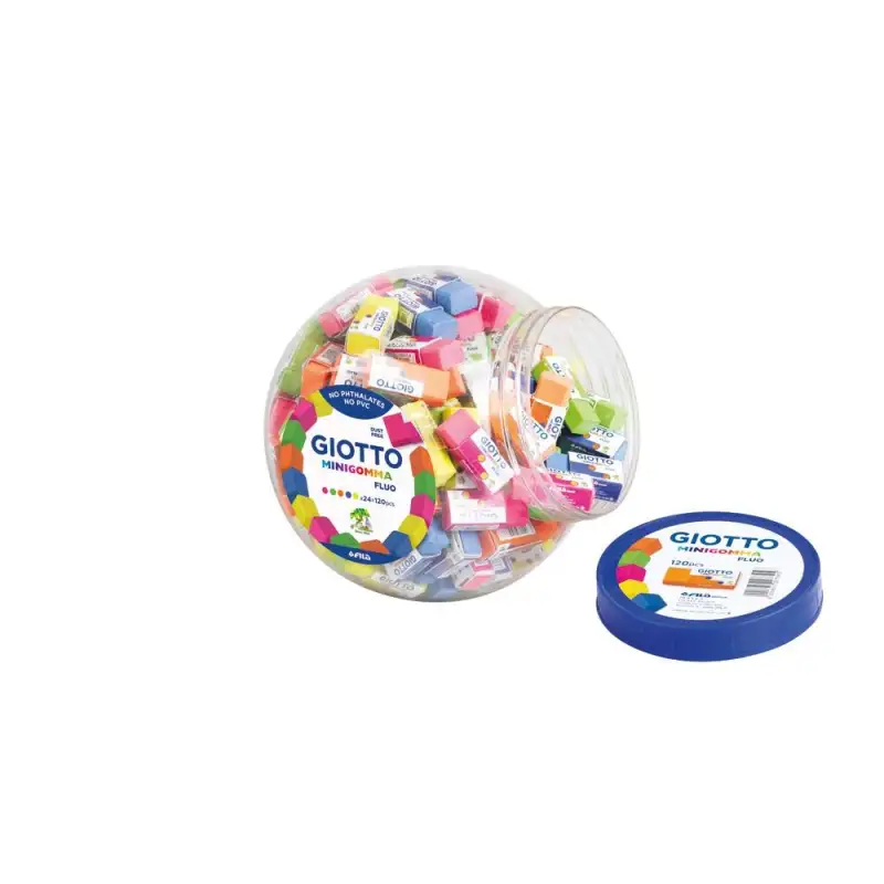 (F232700) GIOTTO GOMMA FLUO GOMA DE BORRAR LÁPIZ TARRO EXPOSITOR 120 UD