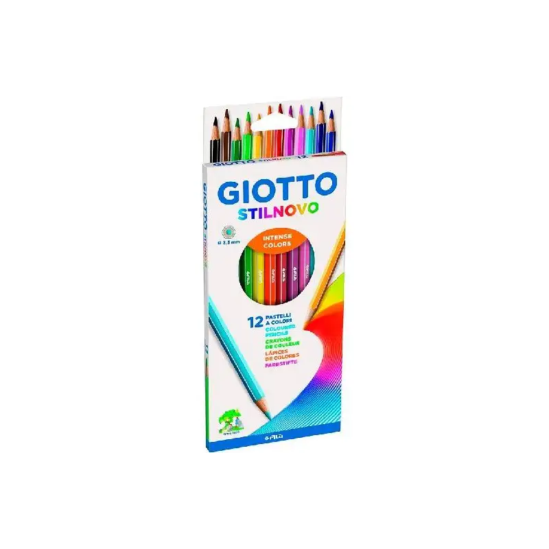 (F256500) GIOTTO LÁPICES DE COLORES STILNOVO C/SURTIDOS INTENSOS ESTUCHE 12 UD