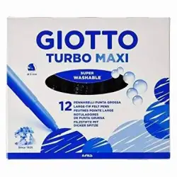 (F456002) GIOTTO ROTULADORES TURBO MAXI AMARILLO ESTUCHE 12 UD