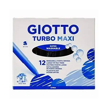 (F456002) GIOTTO ROTULADORES TURBO MAXI AMARILLO ESTUCHE 12 UD