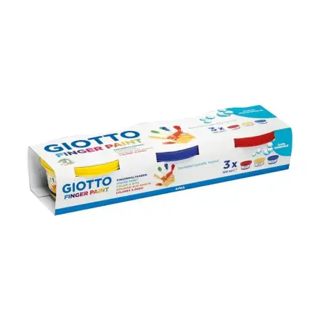 (F530300) GIOTTO PINTURA DE DEDOS DE 100 ML COLORES ESTUCHE DE 3 BOTES